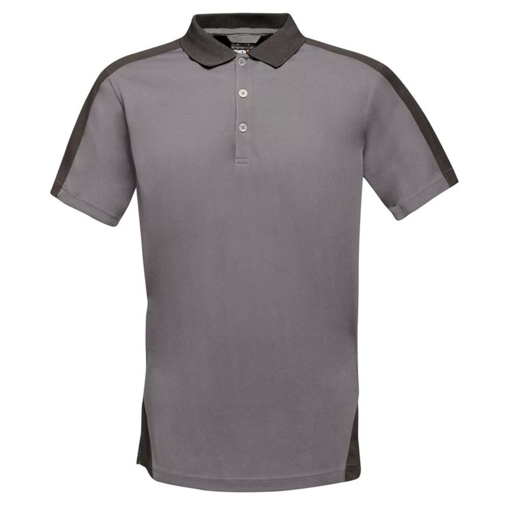 Regatta Contrast Coolweave Pique Polo Shirt / Seal Grey/Black